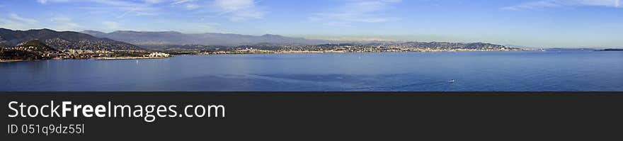 A view of Cannes and of gulf of la Napoule from Theoule-sur-Mer