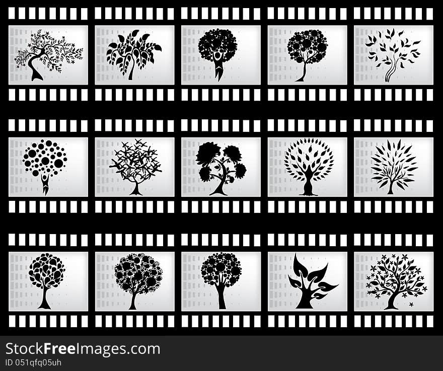 Film strip with trees