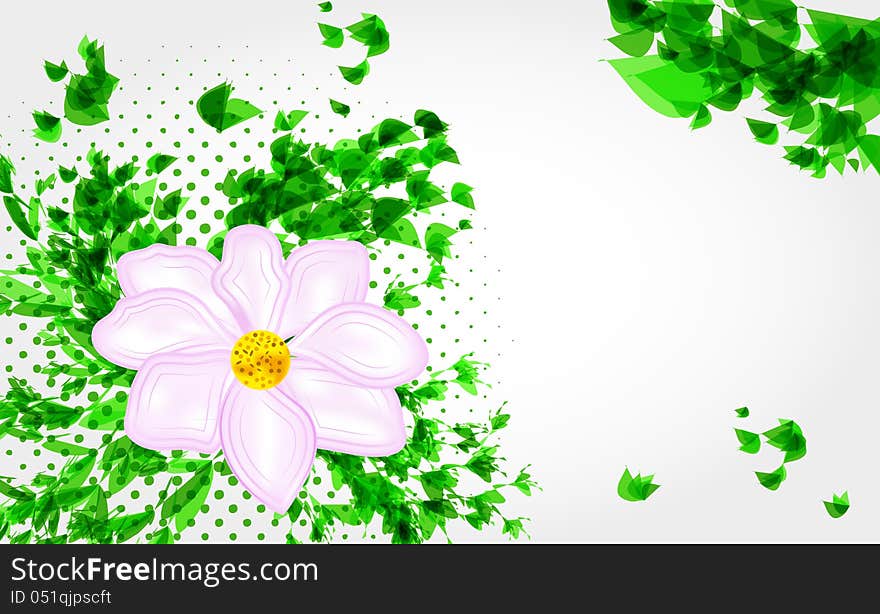 Decorative composition with  grunge flower.