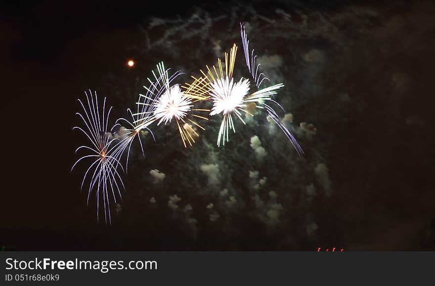 Firework Lines making a special shape.