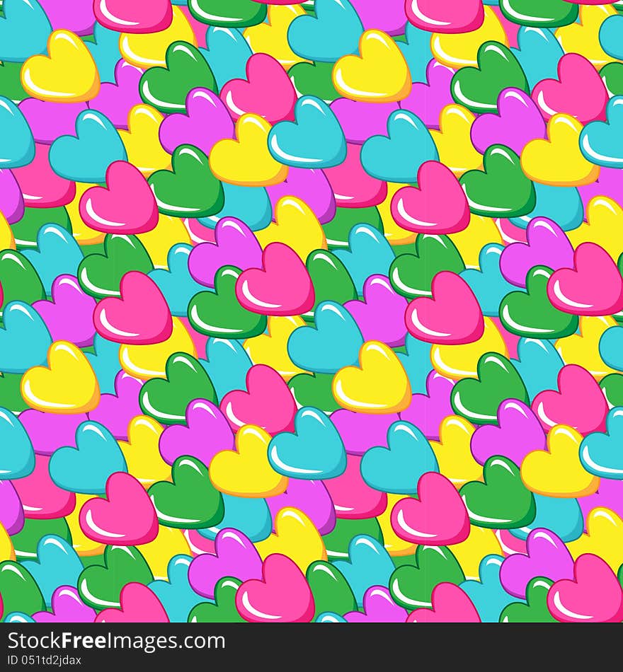 Seamless Vector Pattern With Hearts