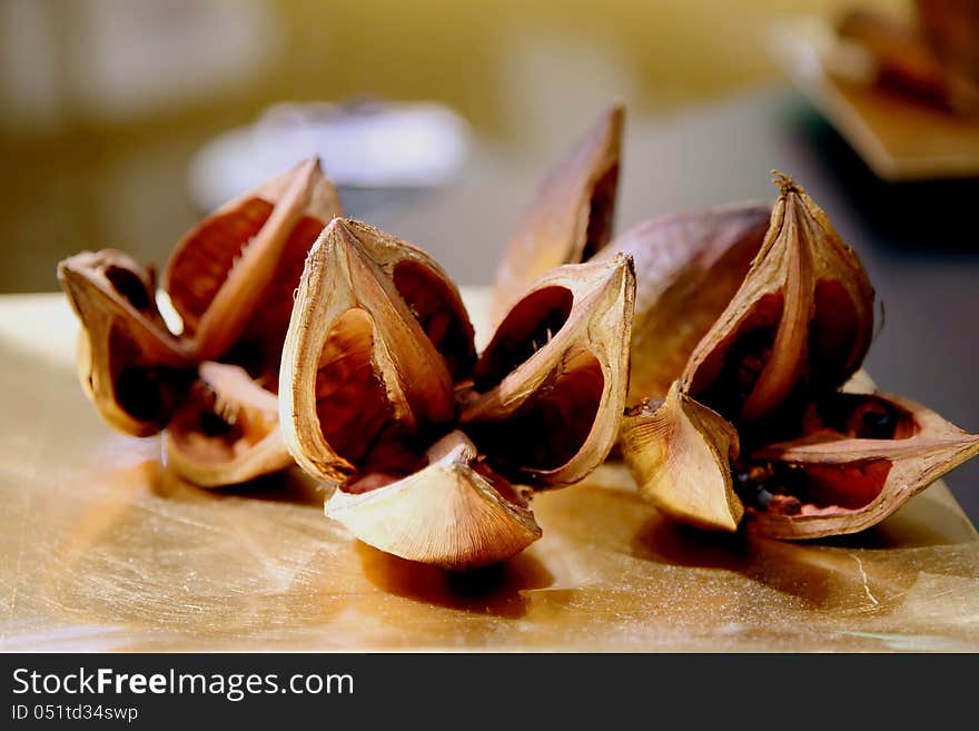 Abstract picture with dry tropical fruit