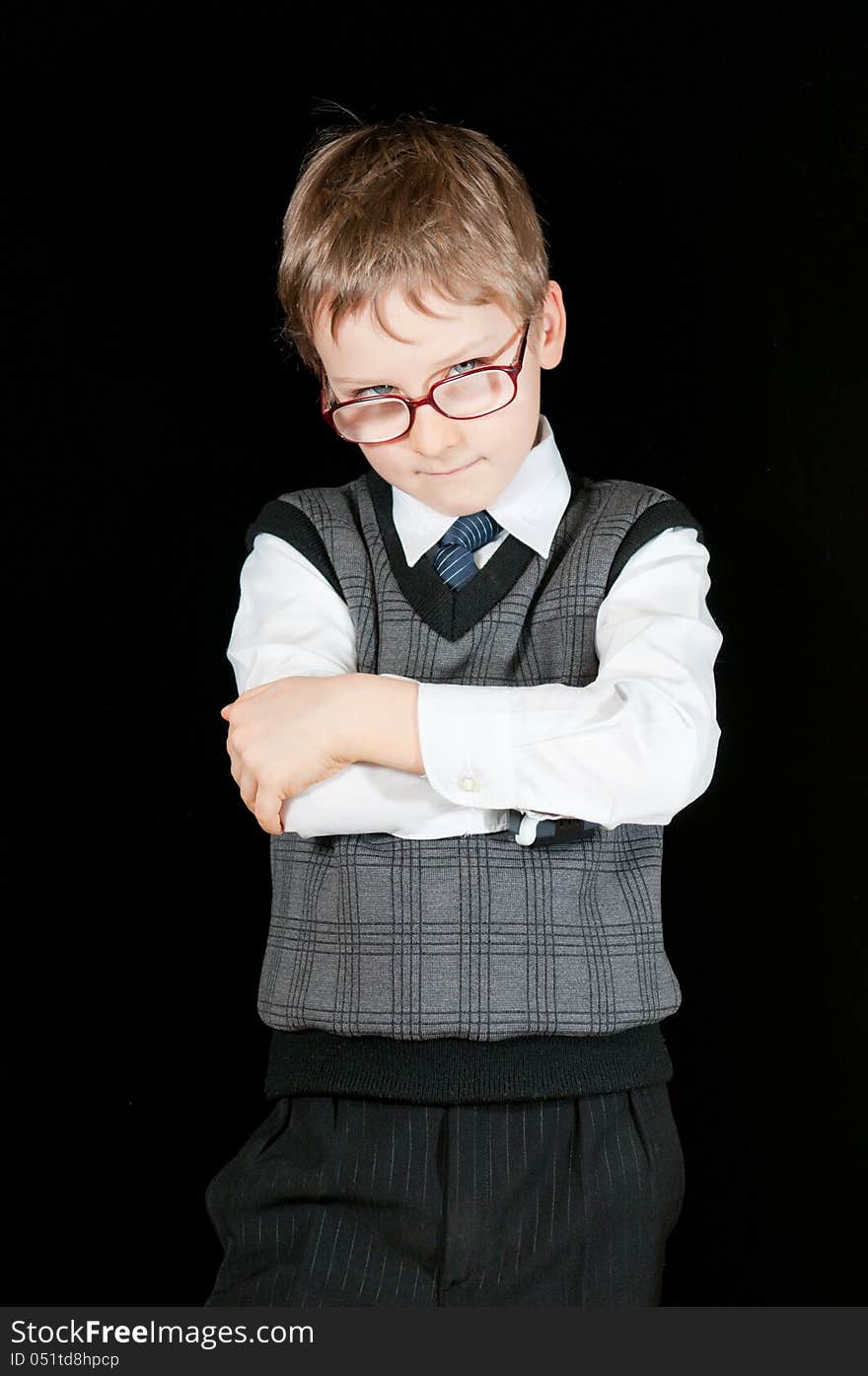 Young boy in suit