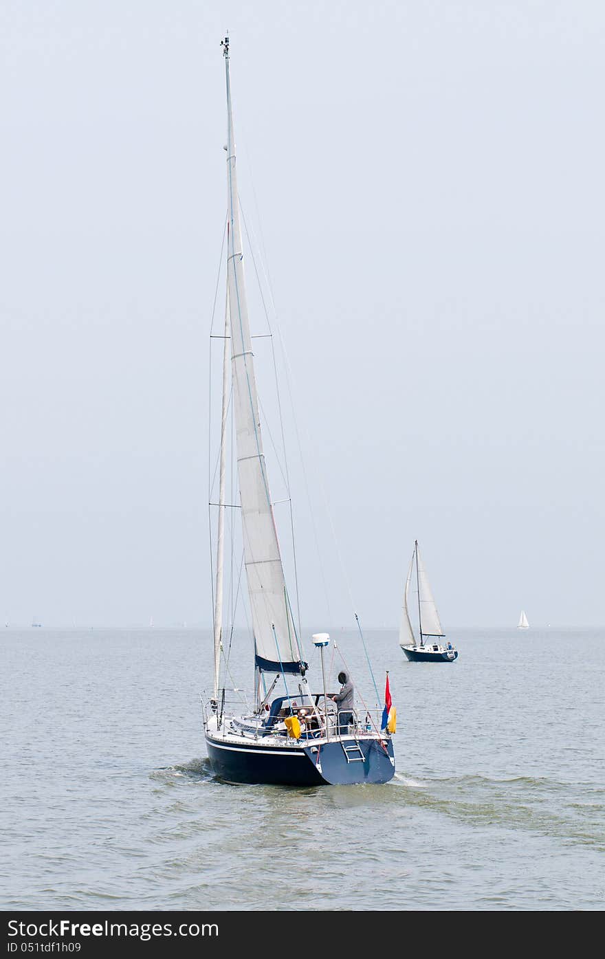 Sailboat in Marken lake