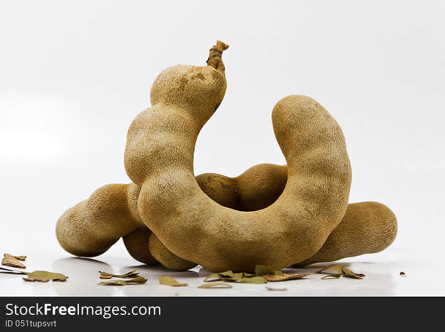 Tamarind on a white background.