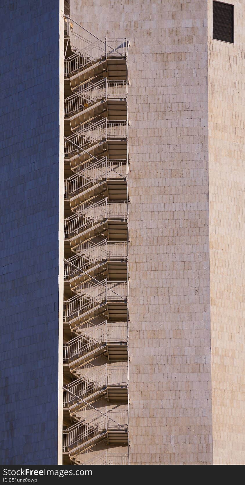 Fire escape from an hotel vertical