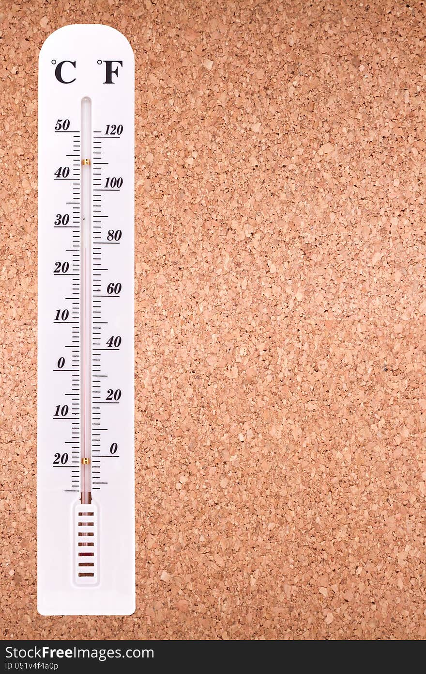 Corkboard with thermometer