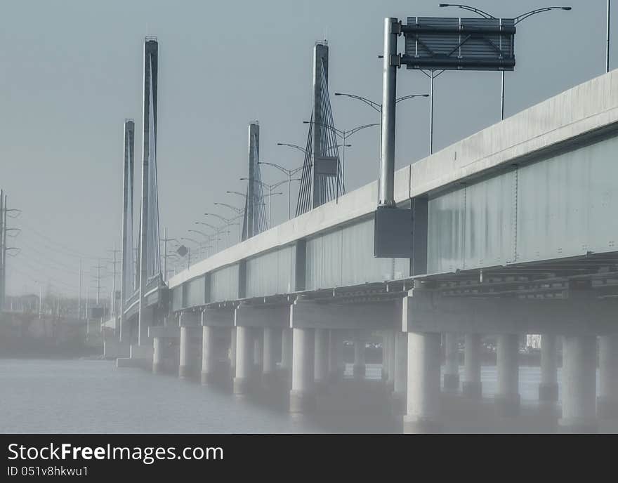 Bridge foggy day