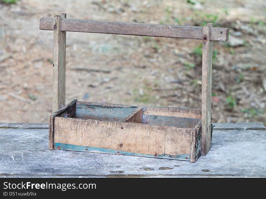 Old wooden tool box