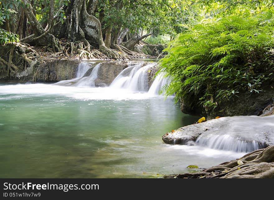 Deep forest Waterfall in Saraburi, Thailand