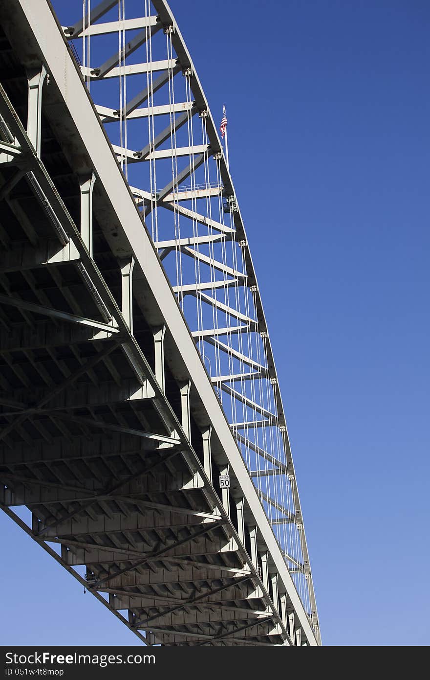 Fremont bridge in Potland, Oregon with a bright, blue sky. Fremont bridge in Potland, Oregon with a bright, blue sky.