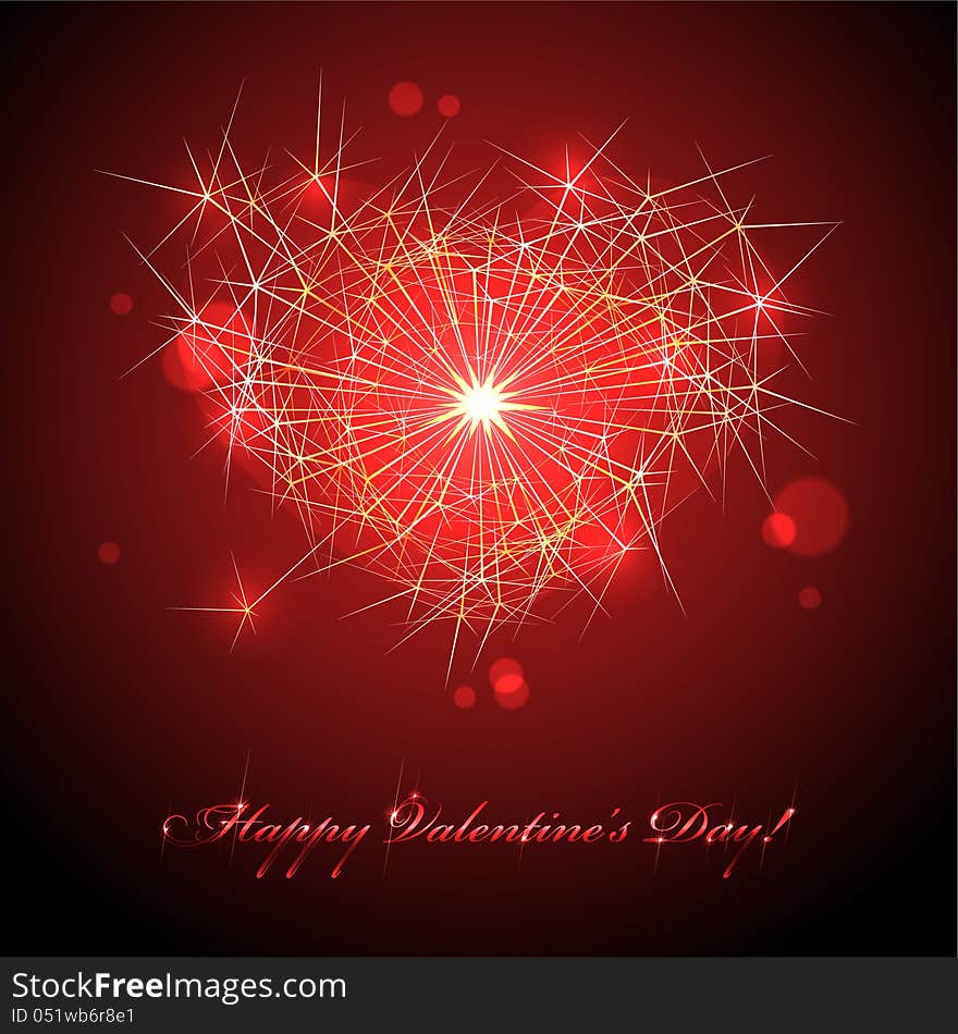 Happy valentines day. Salute- vector isolated on black background