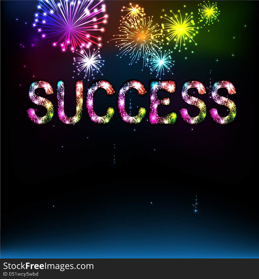 Success. Salute- vector isolated on black background