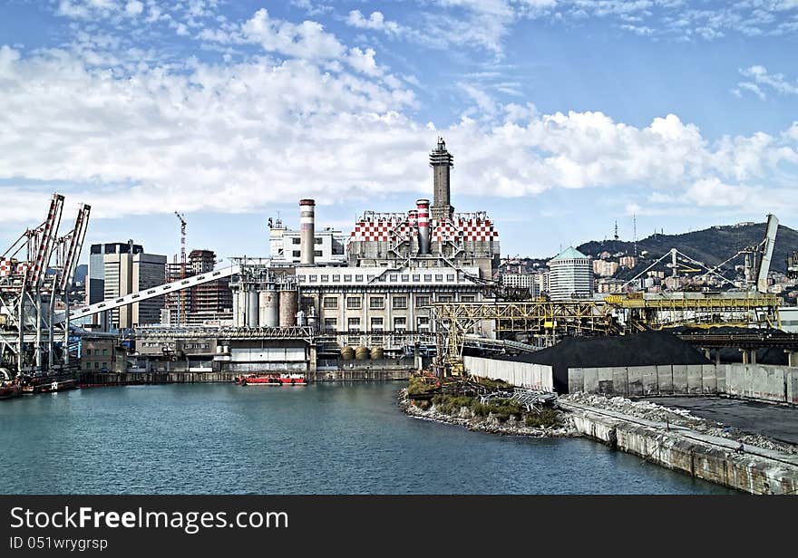 Detail of the port of genova