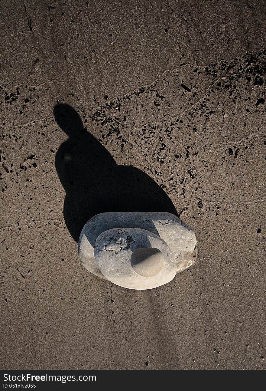 Beach stones worn by erosion