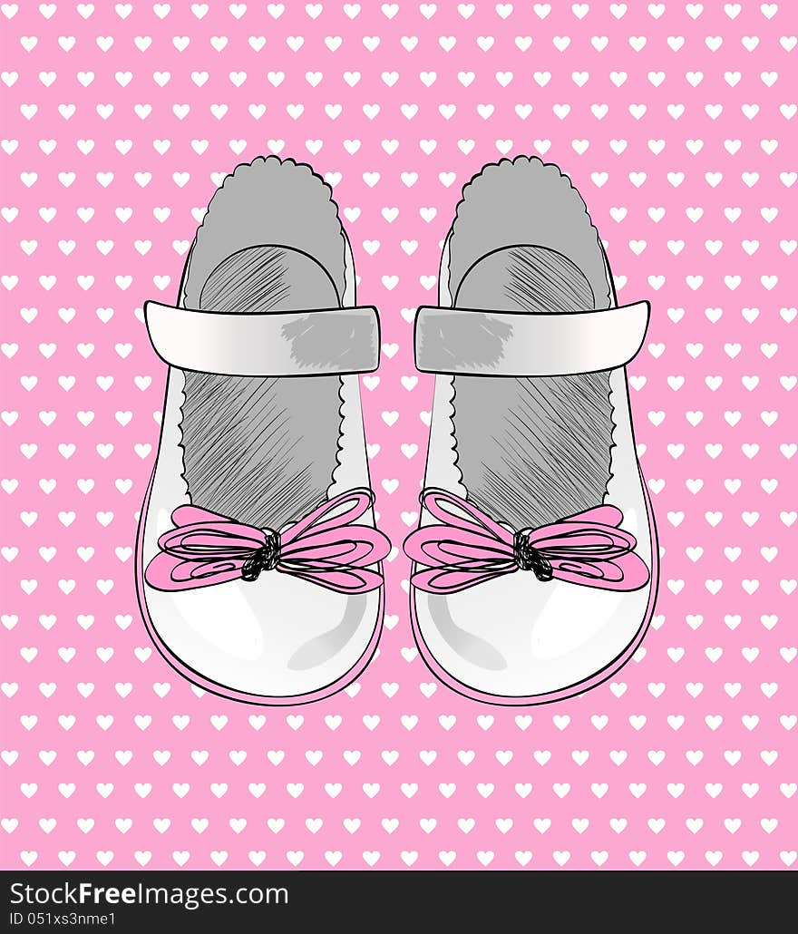 Fashionable white shoes for little girls. Fashionable white shoes for little girls.