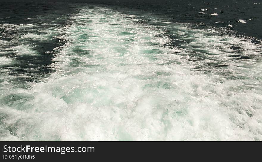 Wake of a cruise ship