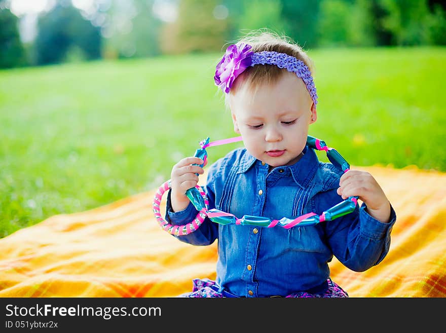 Girl With Jewellery Made Of Sweets