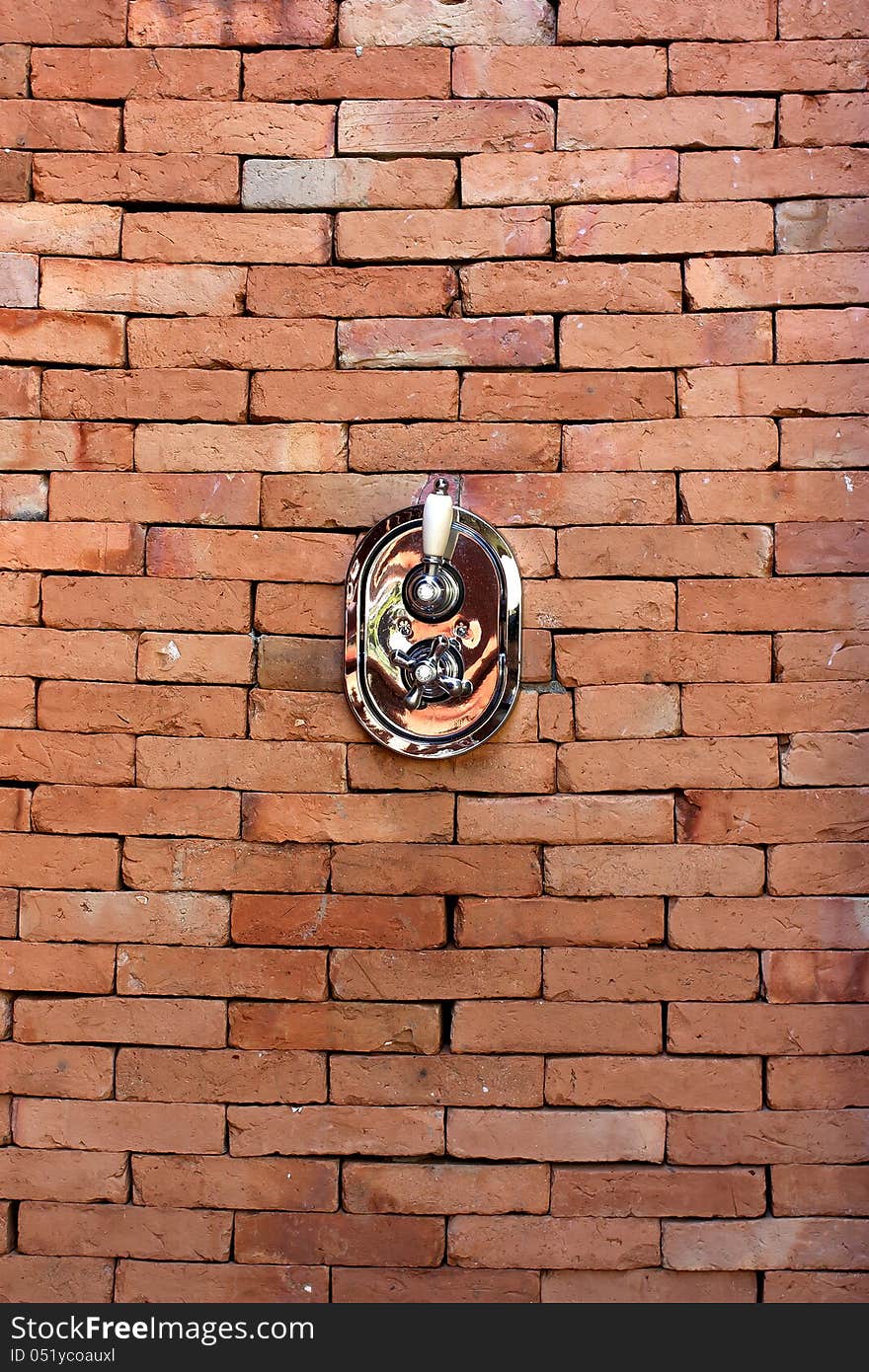 Brick wall shower valve.