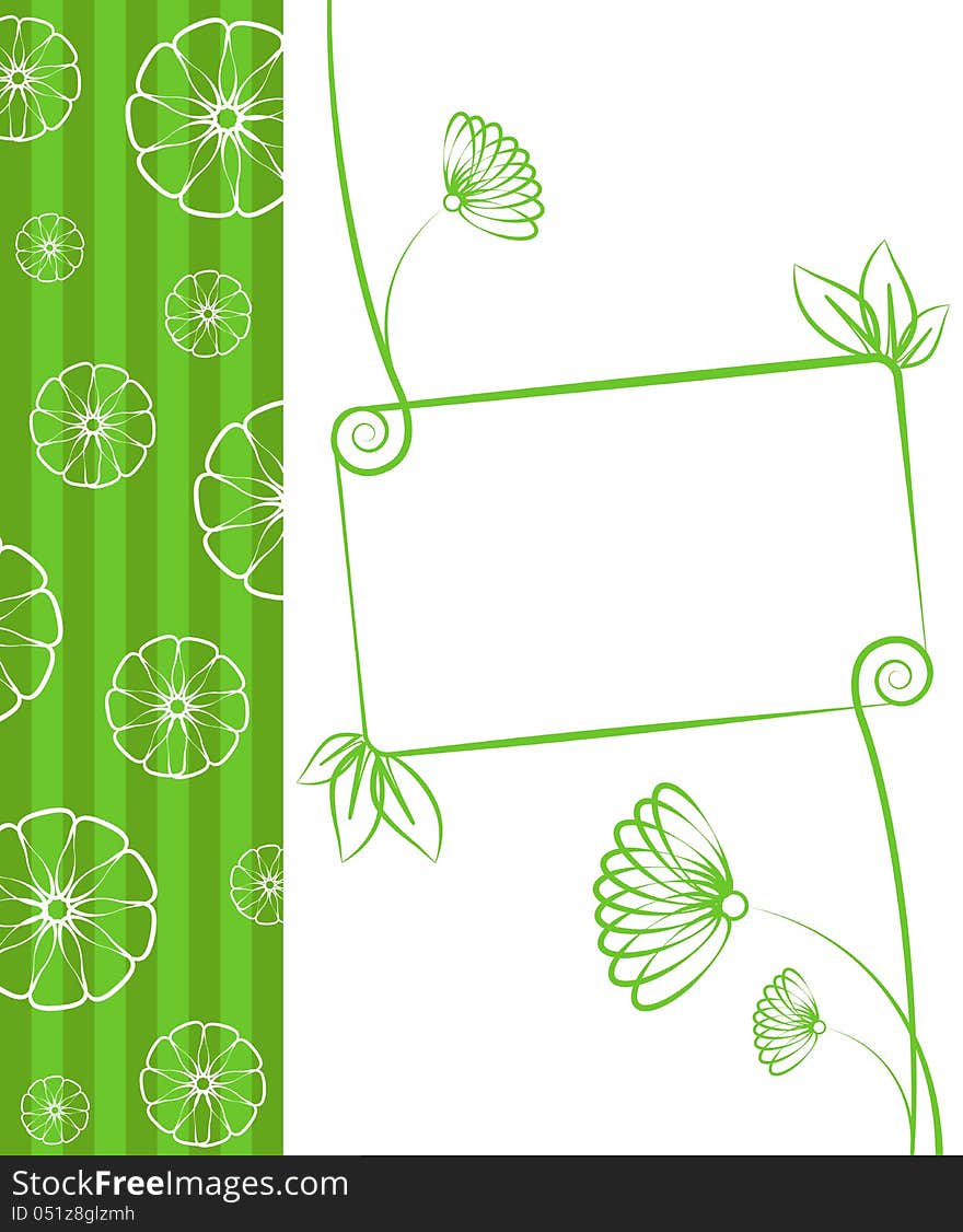 Floral green background.