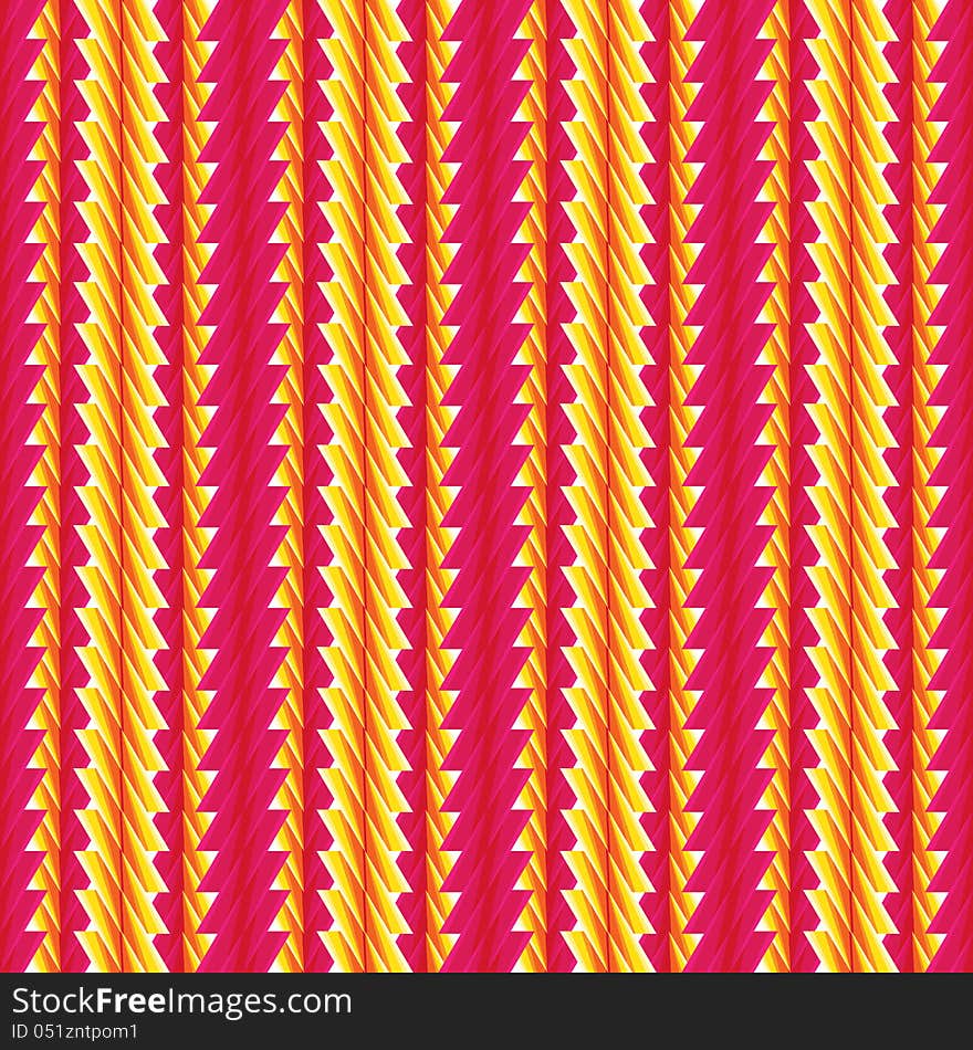 Geometric modern futuristic pattern with small triangles and wide stripes, elegant wrapping or card in red and gold, seamless vector design. Geometric modern futuristic pattern with small triangles and wide stripes, elegant wrapping or card in red and gold, seamless vector design