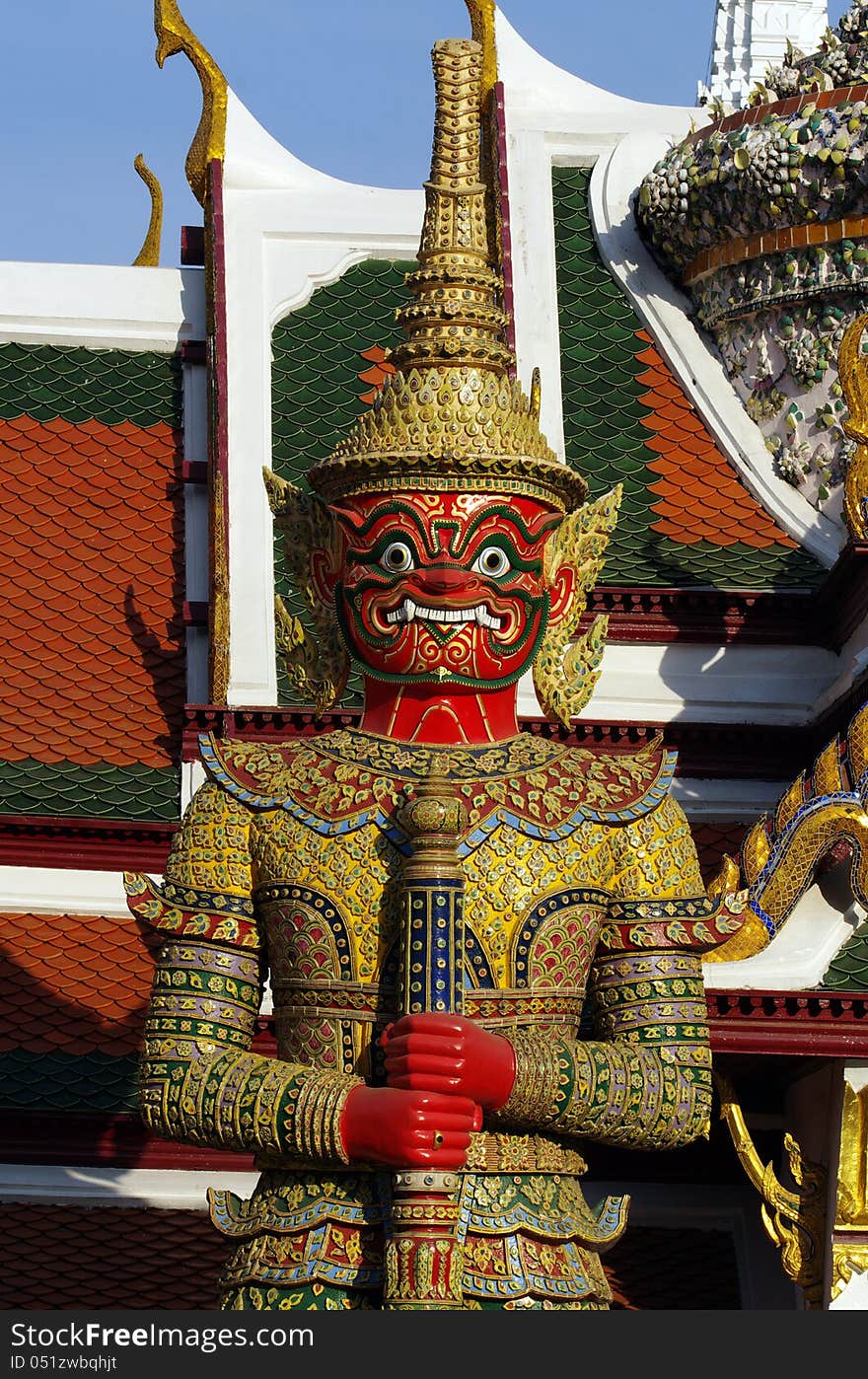 Thai Giant in Grand palace or Temple of the Emerald Buddha (also called Wat Phra Kaew)