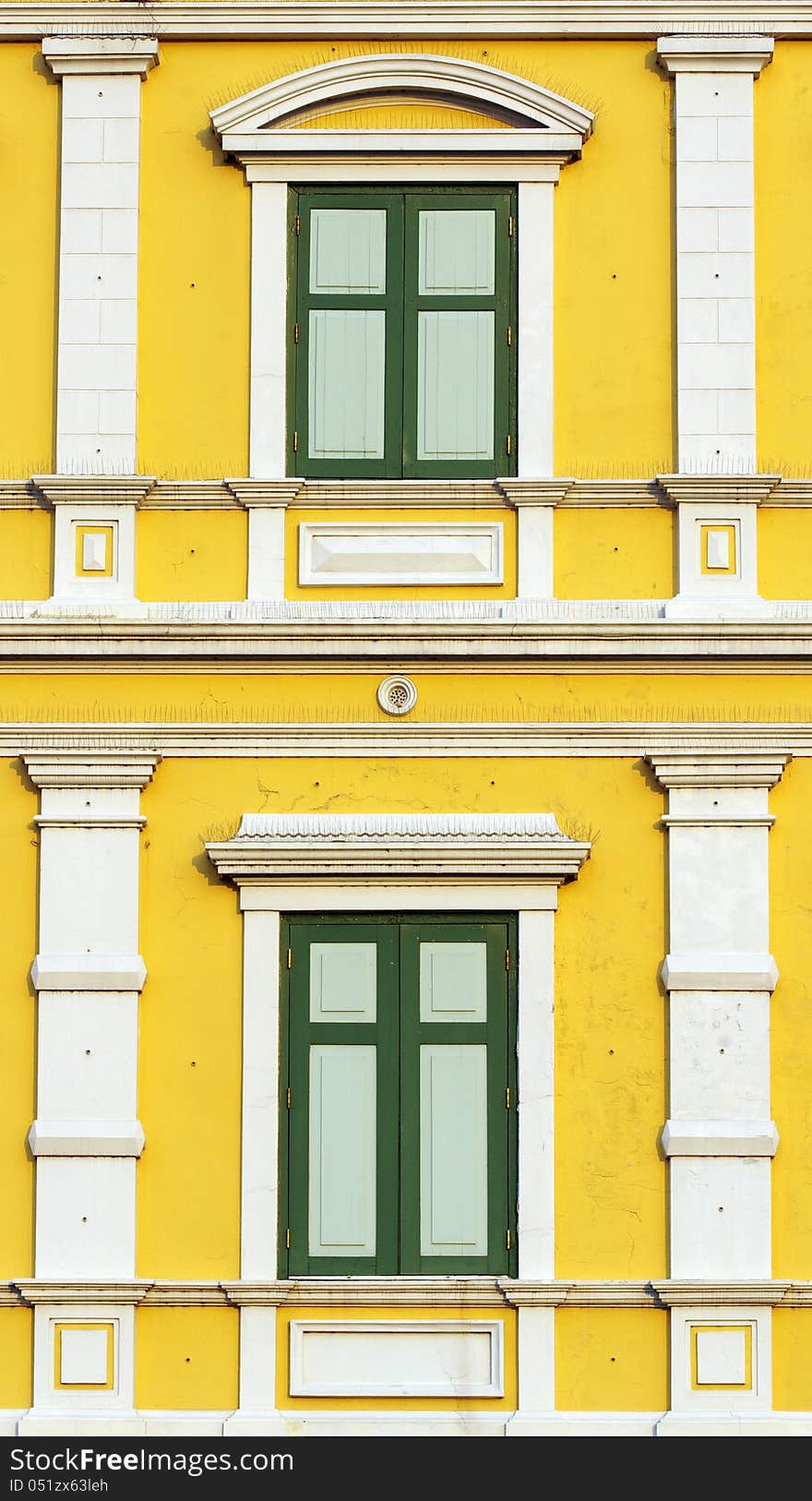 Yellow windows wall in bangkok, thailand