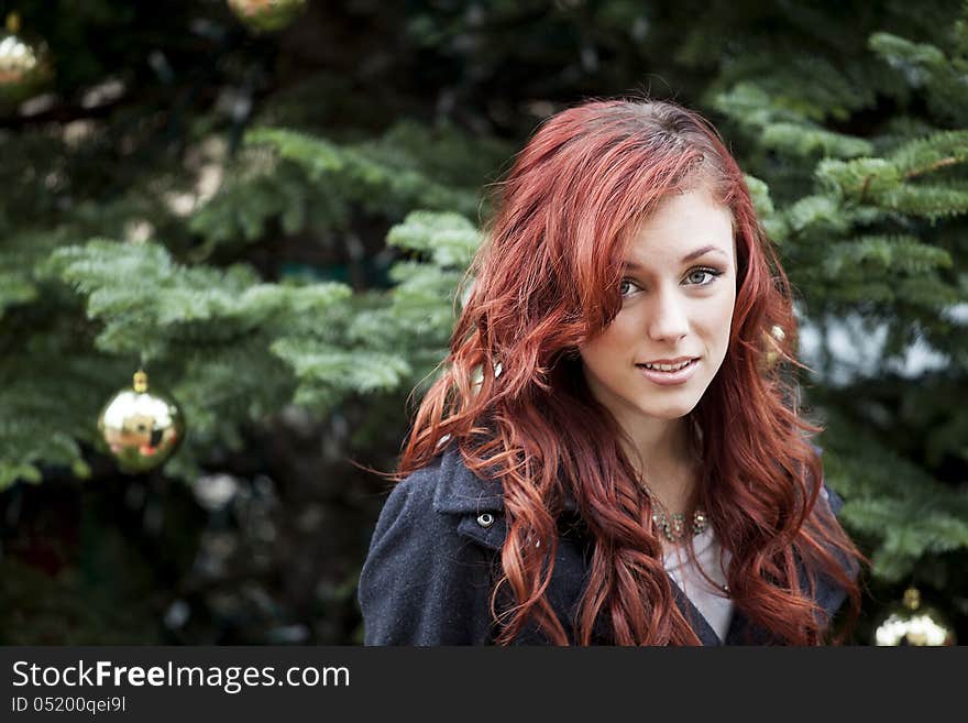 Young Woman with Beautiful Auburn Hair