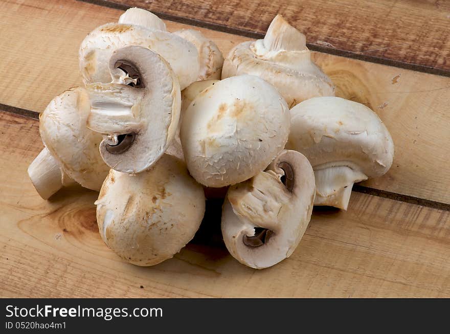 Heap of Raw Champignons