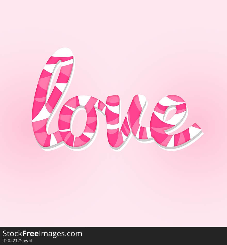 Sweet candy love lettering card modern style. Sweet candy love lettering card modern style