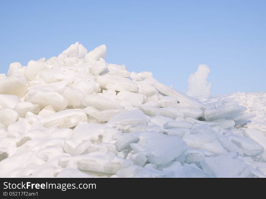 Cracked Ice On Lake