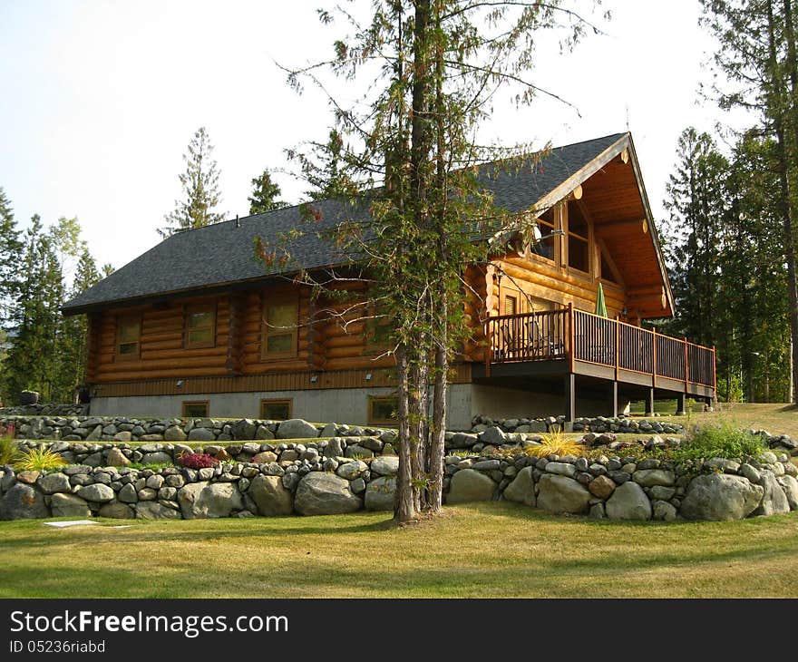 Golden log cabin scenic