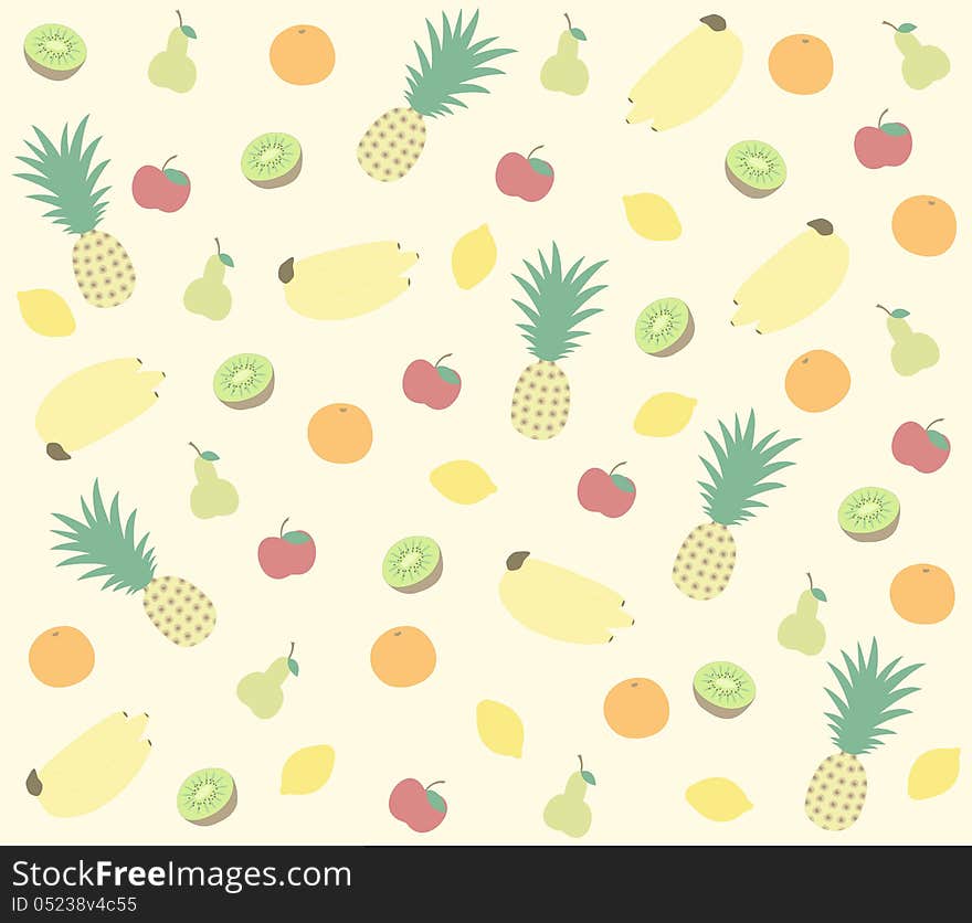 Vector illustration of fruit background. Vector illustration of fruit background