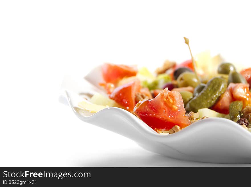 Salad plate on the table. Salad plate on the table