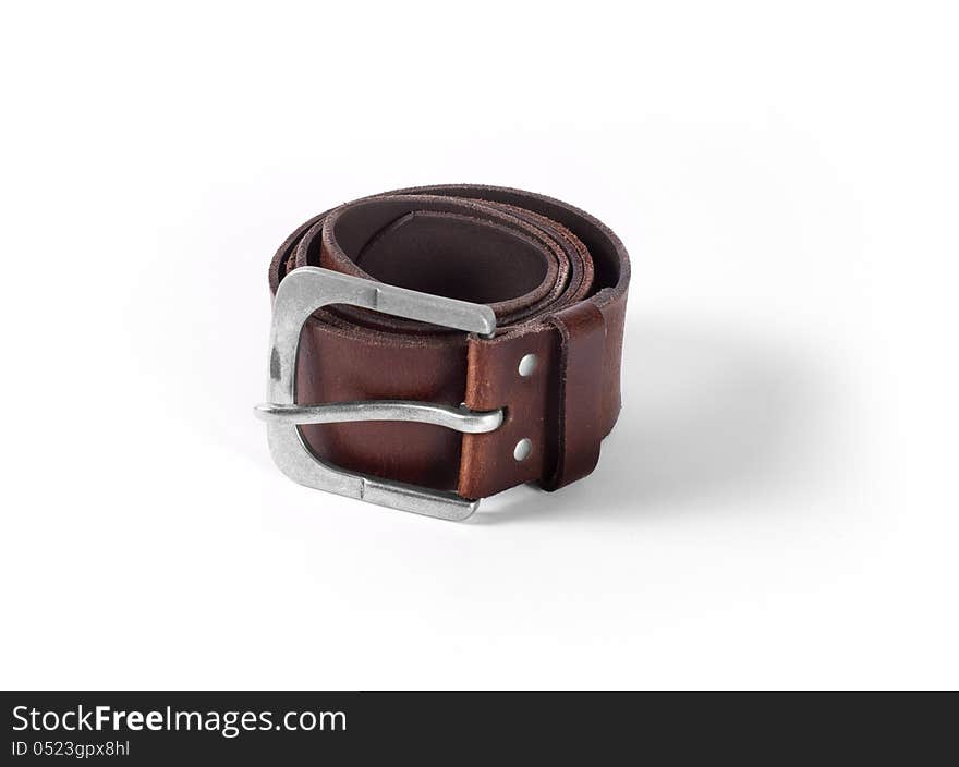 Brown belt for men  on white