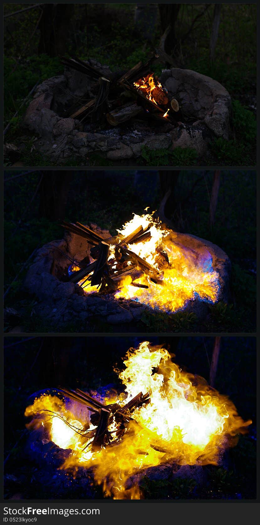 Fire wood explosion three periods. Fire wood explosion three periods