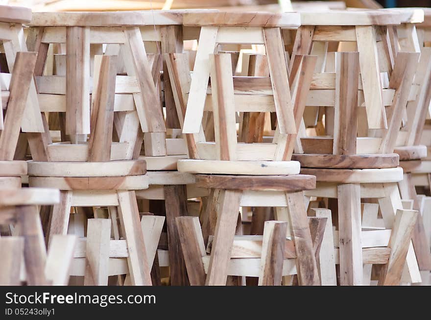 A Pile Of Wooden Chair