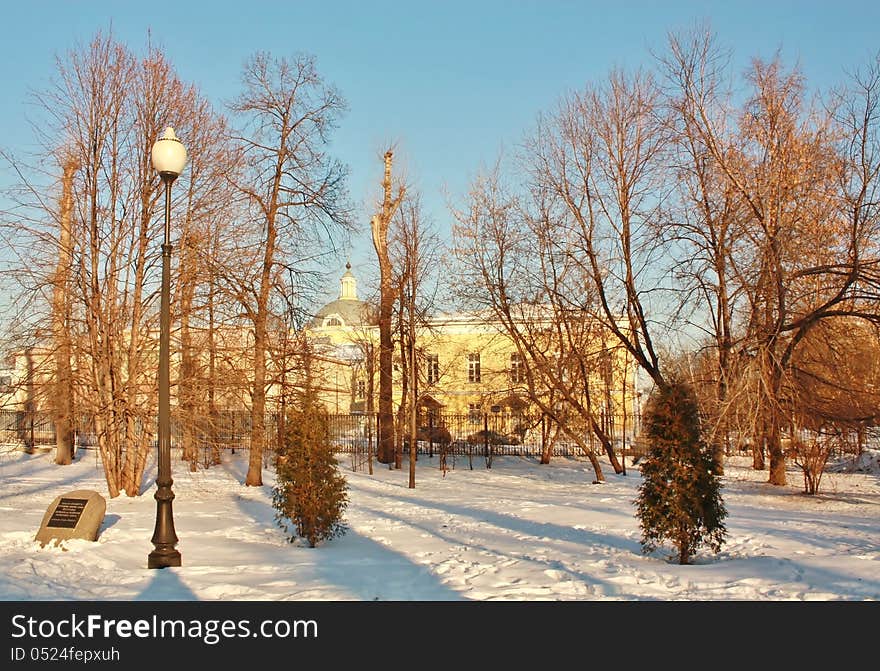 Old-time Estate Among The Leafless Trees