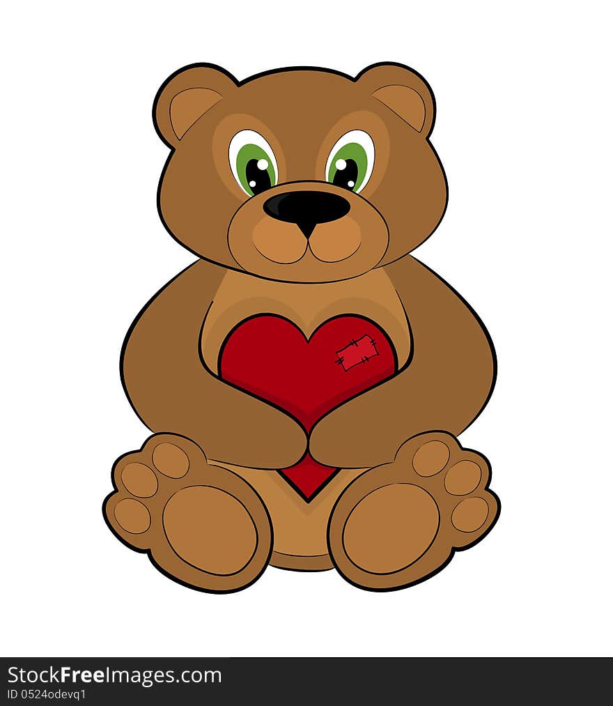 Teddy Bear Holding Red Heart