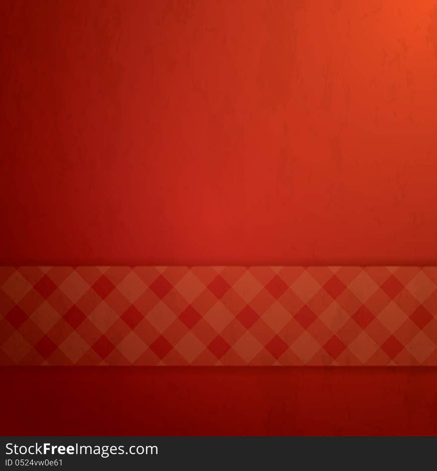 Red  Background With Patterned Banner