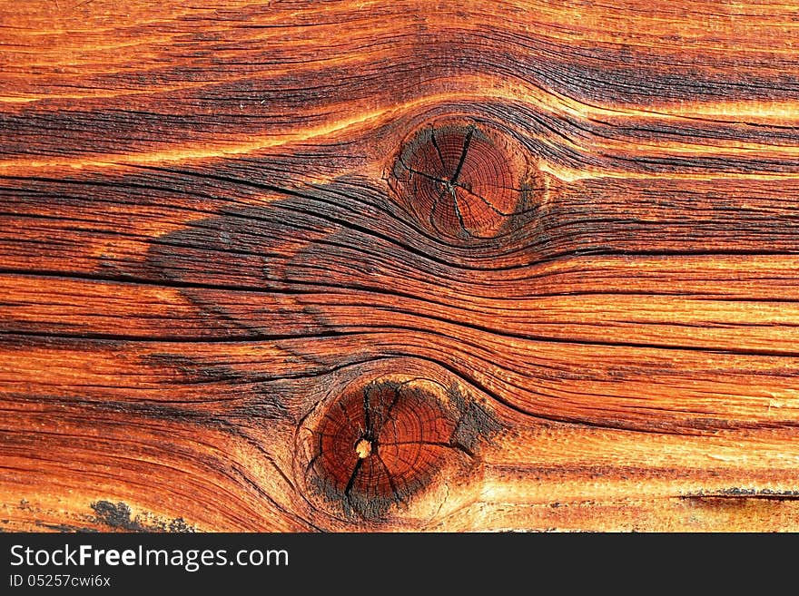 The nice structure on an old wooden board