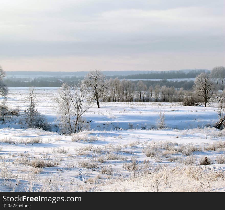 Winter's day on the river Zai-ice drift