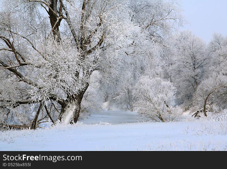 Winter's day on the river Zai-ice drift