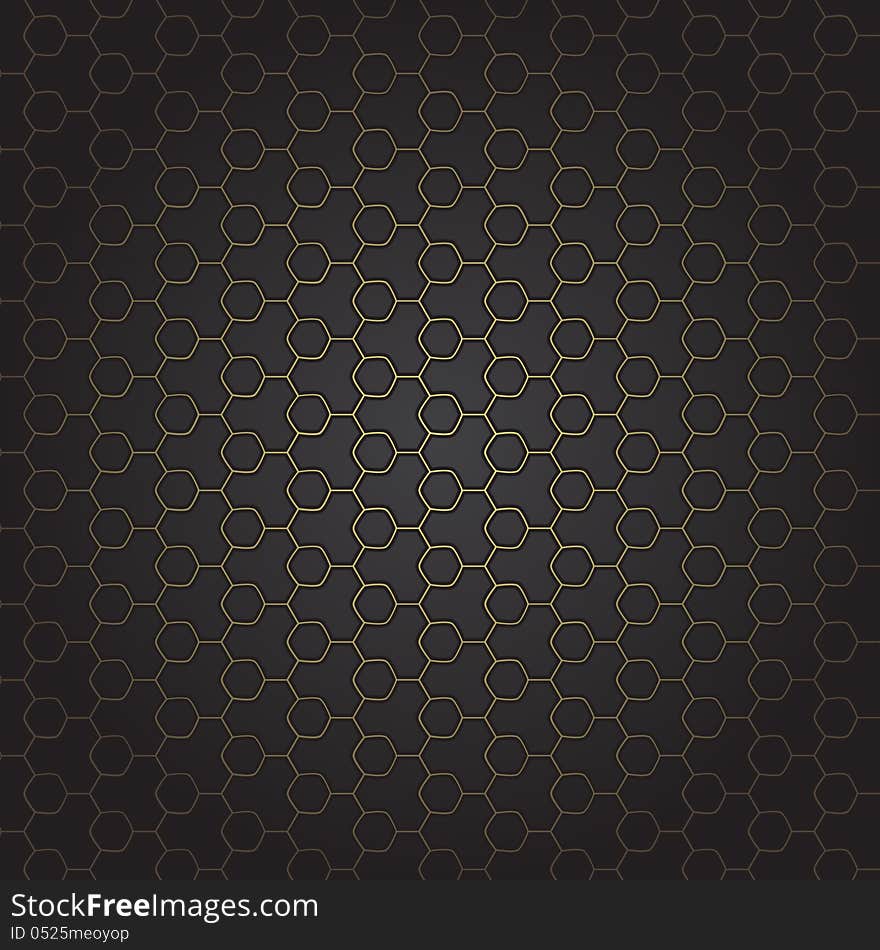 New seamless pattern with golden grid on black background. New seamless pattern with golden grid on black background