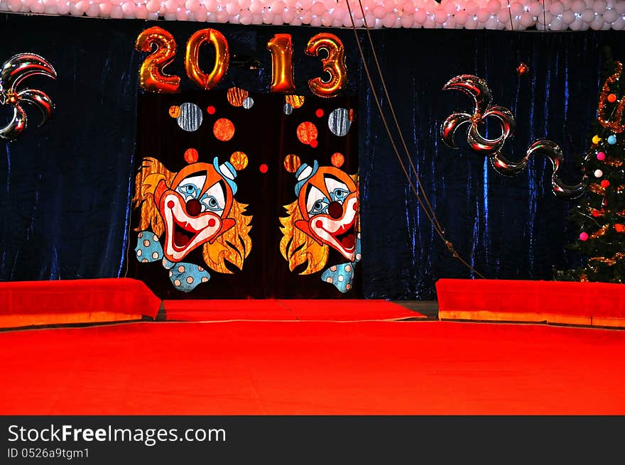 Circus curtain 2013 year, city of Orenburg, Southern Ural, Russia