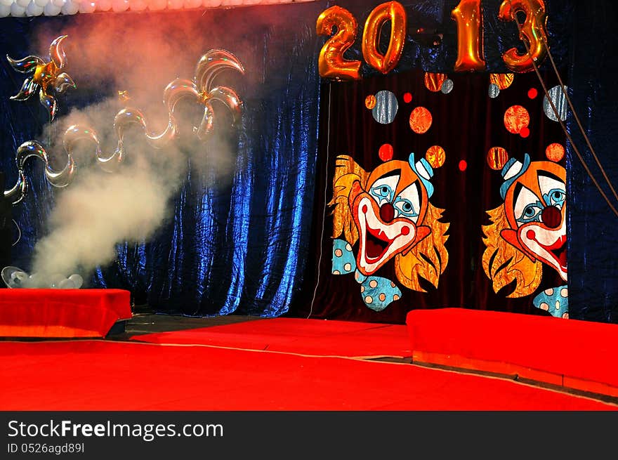 Circus curtain 2013 year, city of Orenburg, Southern Ural, Russia