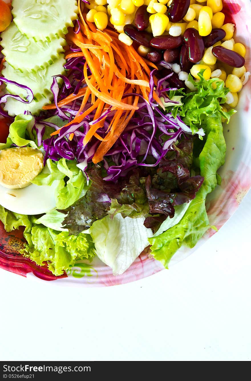 Vegetable salad on the plate