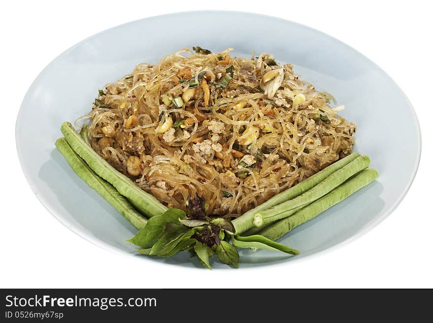 Cellophane noodle salad with shrimp and pork.