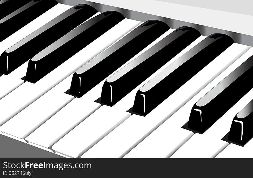 Illustration of black and white piano keys