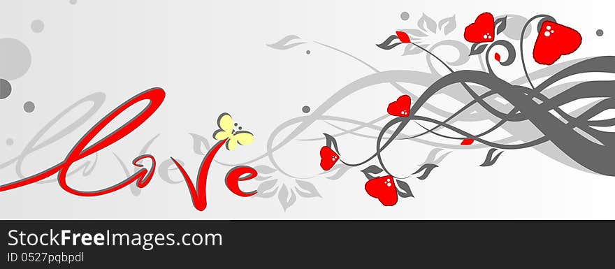 Valentine's day floral decor. Vector. Valentine's day floral decor. Vector